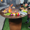 Corten Steel BBQ Grill 19 นิ้ว Camping Commercial